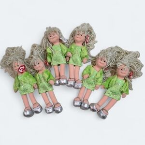 Lot of 6 Ty Beanie Boppers - GLITZY GABBY - Retired Vintage NWT Bundle Dolls